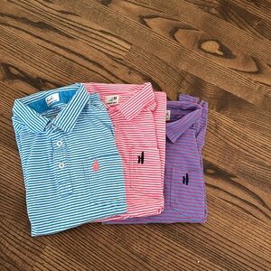 Johnnie-O lot of 3 short sleeve cotton shirts sz8
